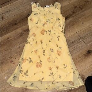DBY Floral Yellow Sleeveless Dress size 9/10